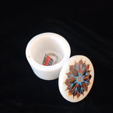 Load image into Gallery viewer, Small Marble Mother of Pearl inlaid Jewelry / Trinket Box (Item# In200002)