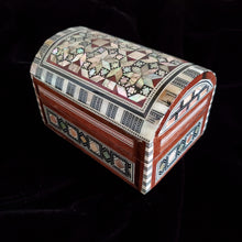 Load image into Gallery viewer, Small Dome Top Wooden Mother of Pearl inlaid Jewelry / Trinket Box (Item# E1000089)