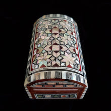 Load image into Gallery viewer, Small Dome Top Wooden Mother of Pearl inlaid Jewelry / Trinket Box (Item# E1000089)
