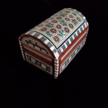 Load image into Gallery viewer, Small Dome Top Wooden Mother of Pearl inlaid Jewelry / Trinket Box (Item# E1000036)