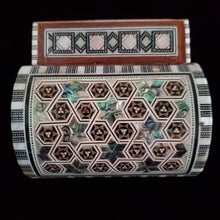 Load image into Gallery viewer, Small Dome Top Wooden Mother of Pearl inlaid Jewelry / Trinket Box (Item# E1000036)