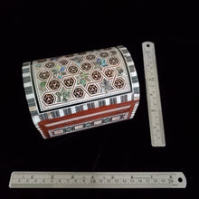 Load image into Gallery viewer, Small Dome Top Wooden Mother of Pearl inlaid Jewelry / Trinket Box (Item# E1000036)