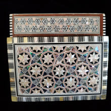 Load image into Gallery viewer, Medium Flat Top Wooden Mother of Pearl inlaid Jewelry / Trinket Box (item# E1000085)