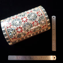 Load image into Gallery viewer, Medium Dome Top Wooden Mother of Pearl inlaid Jewelry / Trinket Box (item# E1000093)