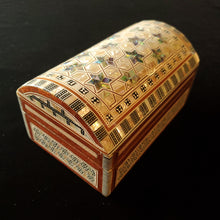 Load image into Gallery viewer, Medium Dome Top Wooden Mother of Pearl inlaid Jewelry / Trinket Box (item# E1000091)