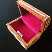 Load image into Gallery viewer, Medium Dome Top Wooden Mother of Pearl inlaid Jewelry / Trinket Box (item# E1000091)