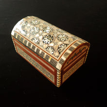 Load image into Gallery viewer, Medium Dome Top Wooden Mother of Pearl inlaid Jewelry / Trinket Box (item# E1000038)