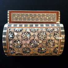 Load image into Gallery viewer, Medium Dome Top Wooden Mother of Pearl inlaid Jewelry / Trinket Box (item# E1000038)