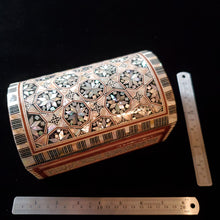 Load image into Gallery viewer, Medium Dome Top Wooden Mother of Pearl inlaid Jewelry / Trinket Box (item# E1000038)