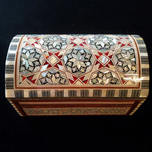 Load image into Gallery viewer, Medium Dome Top Wooden Mother of Pearl inlaid Jewelry / Trinket Box (item# E1000039)