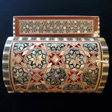 Load image into Gallery viewer, Medium Dome Top Wooden Mother of Pearl inlaid Jewelry / Trinket Box (item# E1000039)