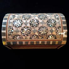 Load image into Gallery viewer, Medium Dome Top Wooden Mother of Pearl inlaid Jewelry / Trinket Box (item# E1000092)
