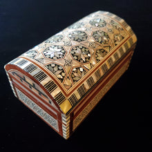 Load image into Gallery viewer, Medium Dome Top Wooden Mother of Pearl inlaid Jewelry / Trinket Box (item# E1000092)