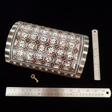 Load image into Gallery viewer, Large Dome Top Wooden Mother of Pearl inlaid Jewelry / Trinket Box (item# E1000041)
