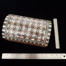 Load image into Gallery viewer, Large Dome Top Wooden Mother of Pearl inlaid Jewelry / Trinket Box (item# E1000041)