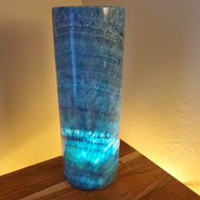 Load image into Gallery viewer, Blue Cylinder Alabaster Lamps