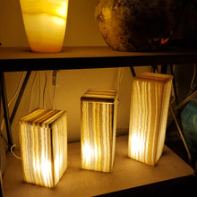 Load image into Gallery viewer, Natural Box Alabaster Lamps (set 2)