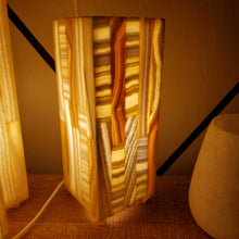Load image into Gallery viewer, (Item# E1000078) Medium Natural Mosaic Box Alabaster Lamp