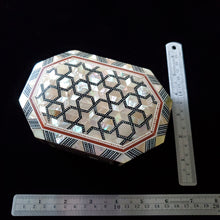 Load image into Gallery viewer, Small Wooden Mother of Pearl inlaid Jewelry / Trinket Box (Item# E1000183)