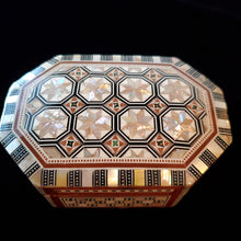 Load image into Gallery viewer, Small Wooden Mother of Pearl inlaid Jewelry / Trinket Box (Item# E1000184)