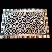 Load image into Gallery viewer, Medium Flat Top Wooden Mother of Pearl inlaid Jewelry / Trinket Box (item# E1000185)