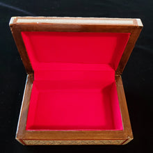 Load image into Gallery viewer, Medium Flat Top Wooden Mother of Pearl inlaid Jewelry / Trinket Box (item# E1000186)