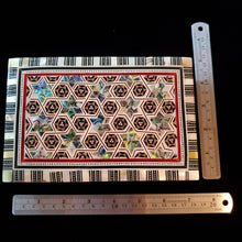 Load image into Gallery viewer, Medium Flat Top Wooden Mother of Pearl inlaid Jewelry / Trinket Box (item# E1000186)