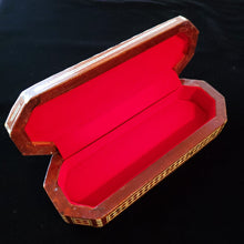 Load image into Gallery viewer, Long Flat Top Wooden Mother of Pearl inlaid Jewelry / Trinket Box (item# E1000187)