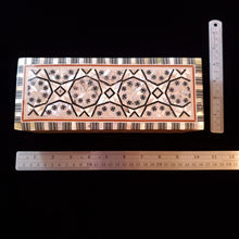 Load image into Gallery viewer, Long Flat Top Wooden Mother of Pearl inlaid Jewelry / Trinket Box (item# E1000190)