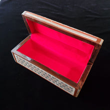 Load image into Gallery viewer, Long Flat Top Wooden Mother of Pearl inlaid Jewelry / Trinket Box (item# E1000191)
