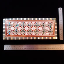 Load image into Gallery viewer, Long Flat Top Wooden Mother of Pearl inlaid Jewelry / Trinket Box (item# E1000191)