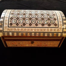 Load image into Gallery viewer, Giant Dome Top Wooden Mother of Pearl inlaid Jewelry / Trinket Box (item# E1000192)