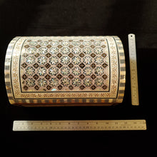 Load image into Gallery viewer, Giant Dome Top Wooden Mother of Pearl inlaid Jewelry / Trinket Box (item# E1000192)