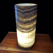 Load image into Gallery viewer, (Item# E1000194) Medium Gray Cylinder Alabaster Lamp