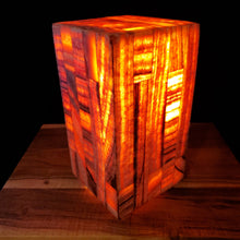 Load image into Gallery viewer, (Item# E1000199) Small Red Mosaic Box Alabaster Lamp