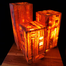 Load image into Gallery viewer, (Item# E1000199) (Item# E1000200) (Item# E1000201) Red Mosaic Box Alabaster Lamps set 1