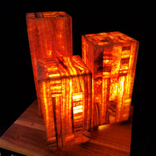 Load image into Gallery viewer, Red Mosaic Box Alabaster Lamps (set 2)