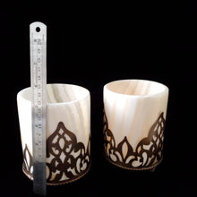Load image into Gallery viewer, Alabaster Candle Holders with Arabian Base (Large)