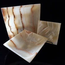 Load image into Gallery viewer, (Item# E1000053) (Item# E1000054) (Item# E1000055) Natural Alabaster Square Bowl Set 2