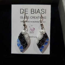 Load image into Gallery viewer, Leaf - White, Black and Blue Murrine (Item# It1000055)