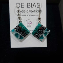 Load image into Gallery viewer, Square - Teal with White and Black Murrine (Item# It1000057)