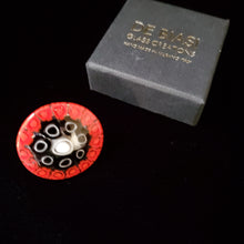 Load image into Gallery viewer, Round - Red, Black with White Murrine (Item# It1000129)