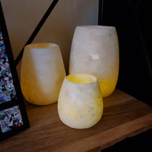 Load image into Gallery viewer, White Alabaster Lantern set 2