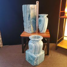 Load image into Gallery viewer, Blue "In the Making" Alabaster Table Lamps (set #2)