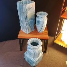 Load image into Gallery viewer, Blue "In the Making" Alabaster Table Lamps (set #2)