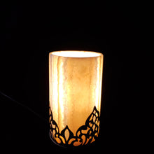 Load image into Gallery viewer, Alabaster Cylinder with Arabian base Table Lamp (item# E2000027)