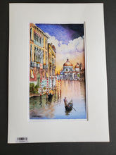 Load image into Gallery viewer, "Veduta Panoramica dal Ponte dell' Accademia e Chiesa di S. Maria della salute" - Watercolor (item# it1000006)