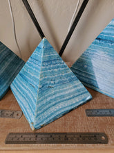 Load image into Gallery viewer, Blue Pyramid Alabaster Lamps (set 2)