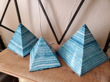 Load image into Gallery viewer, Blue Pyramid Alabaster Lamps (set 2)