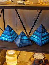 Load image into Gallery viewer, Blue Pyramid Alabaster Lamps (set 2)